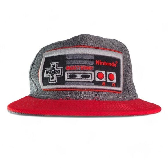 Nintendo Classic NES Controller Snapback Hat Grey / Red OS - Picture 1 of 10